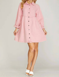 She + Sky - Button Down Shirt Dress