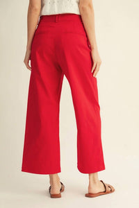 Jodifl - Scallop Pocket High Rise Wide Leg Pants