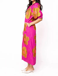 Queen Of Sparkles - Oversized Flower Button Up Maxi Dress