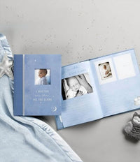 CR Gibson Wish Upon A Star Baby Book in blue - item - alternate view