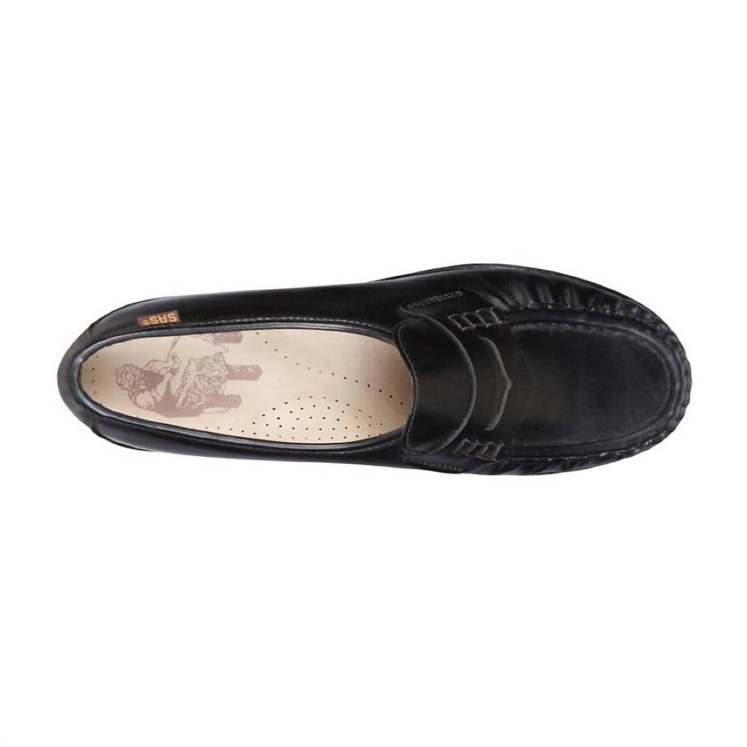 SAS Women's Classic Slip On Moccasin in black - women's shoe - view 4