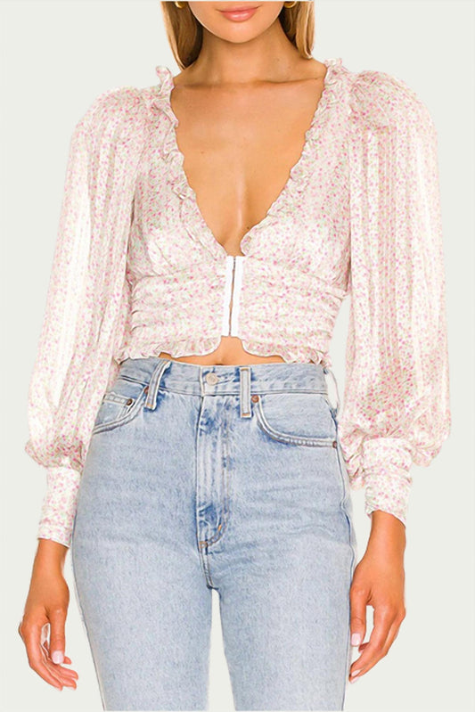 NATALIE FLORAL-PRINT CROPPED TOP