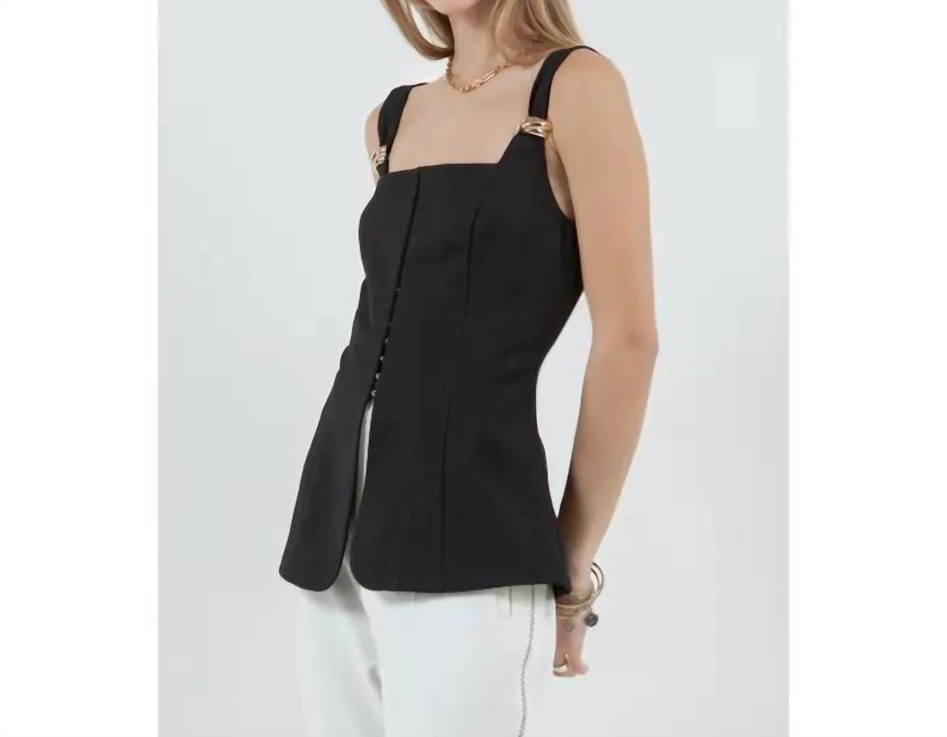 Whiteroom+Cactus - Corset Structured With Metal Trim Detail Top