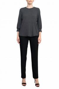 Adrianna Papell - Three-quarter Sleeve Crepe Top