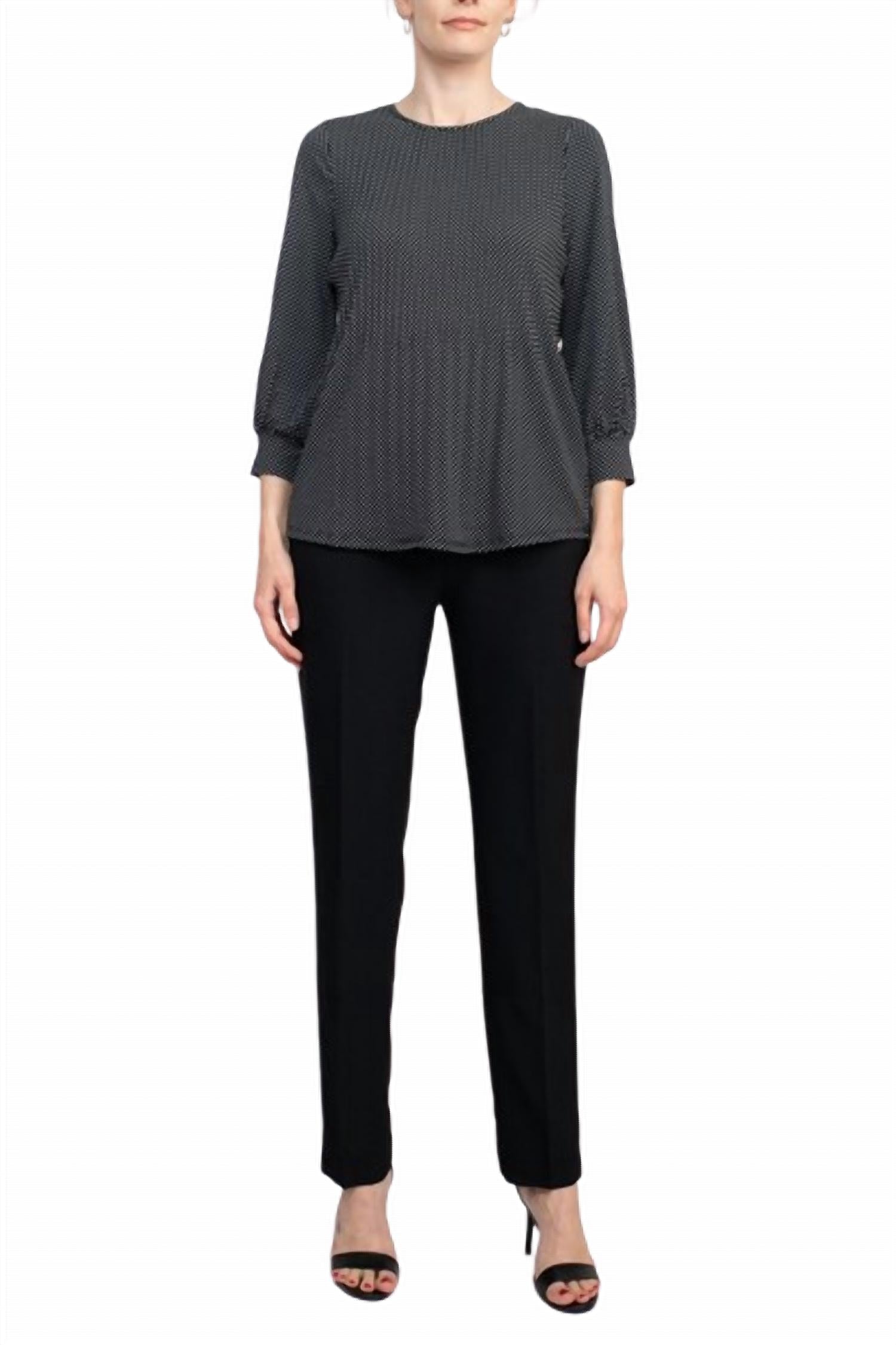 Adrianna Papell - Three-quarter Sleeve Crepe Top