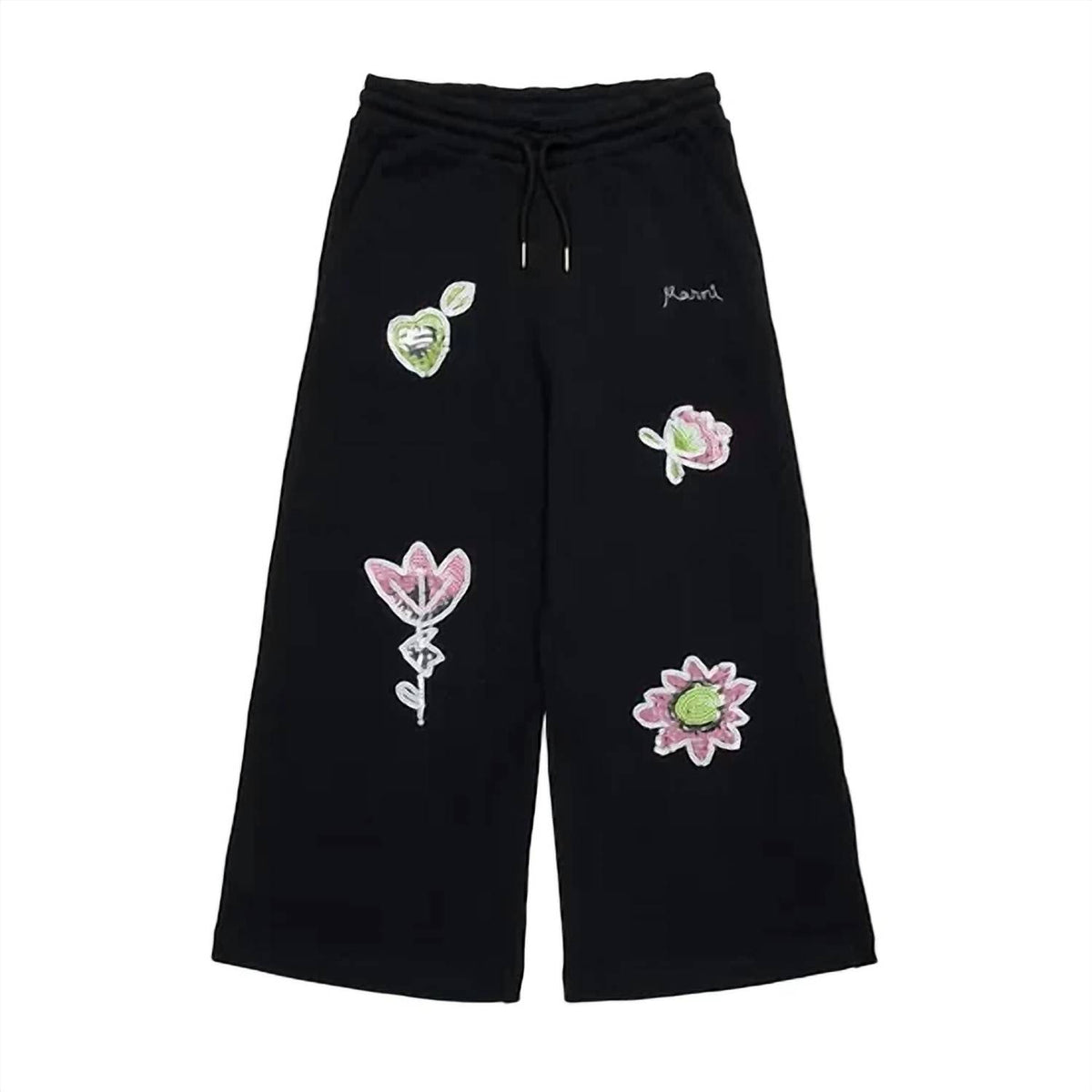 Marni - Girls Wide Leg Trousers With Sequined Flowers