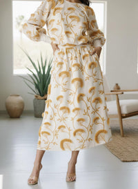 CIEBON Wonda Embroidered Midi Skirt in beige - women's skirt - view 4