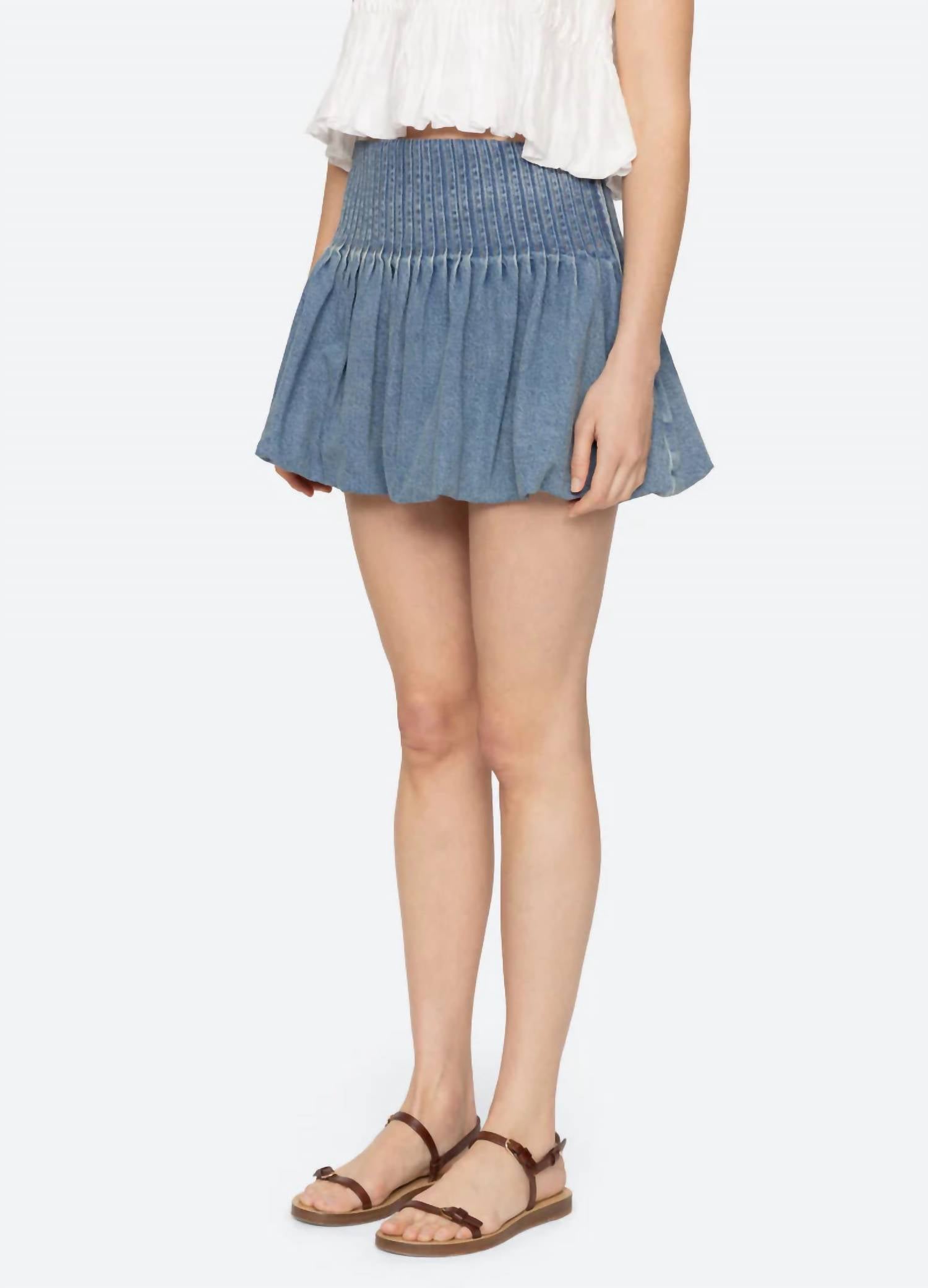 Sea - Oli Denim Bubble Skirt