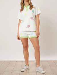 Fantastic Fawn - Tennis Sequin Short Sleeve Top