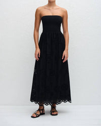 Matteau - Strapless Knit And Broderie Dress