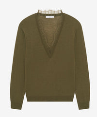 Iro - Women's Haby Lace V-neck Pullover Sweater