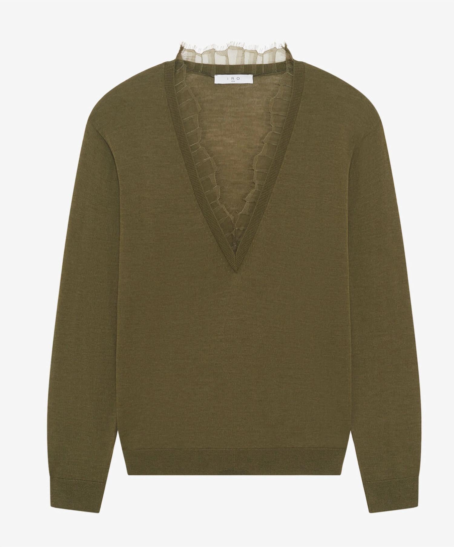 Iro - Women's Haby Lace V-neck Pullover Sweater