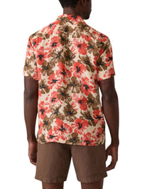 Faherty Short Sleeve Reserve Basque Camp Shirt in wildwood poppy - men's shirt - view 4