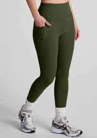 BEYOND YOGA OUT OF POCKET HIGH WAISTED LEGGING in army green - women's pants - detail view