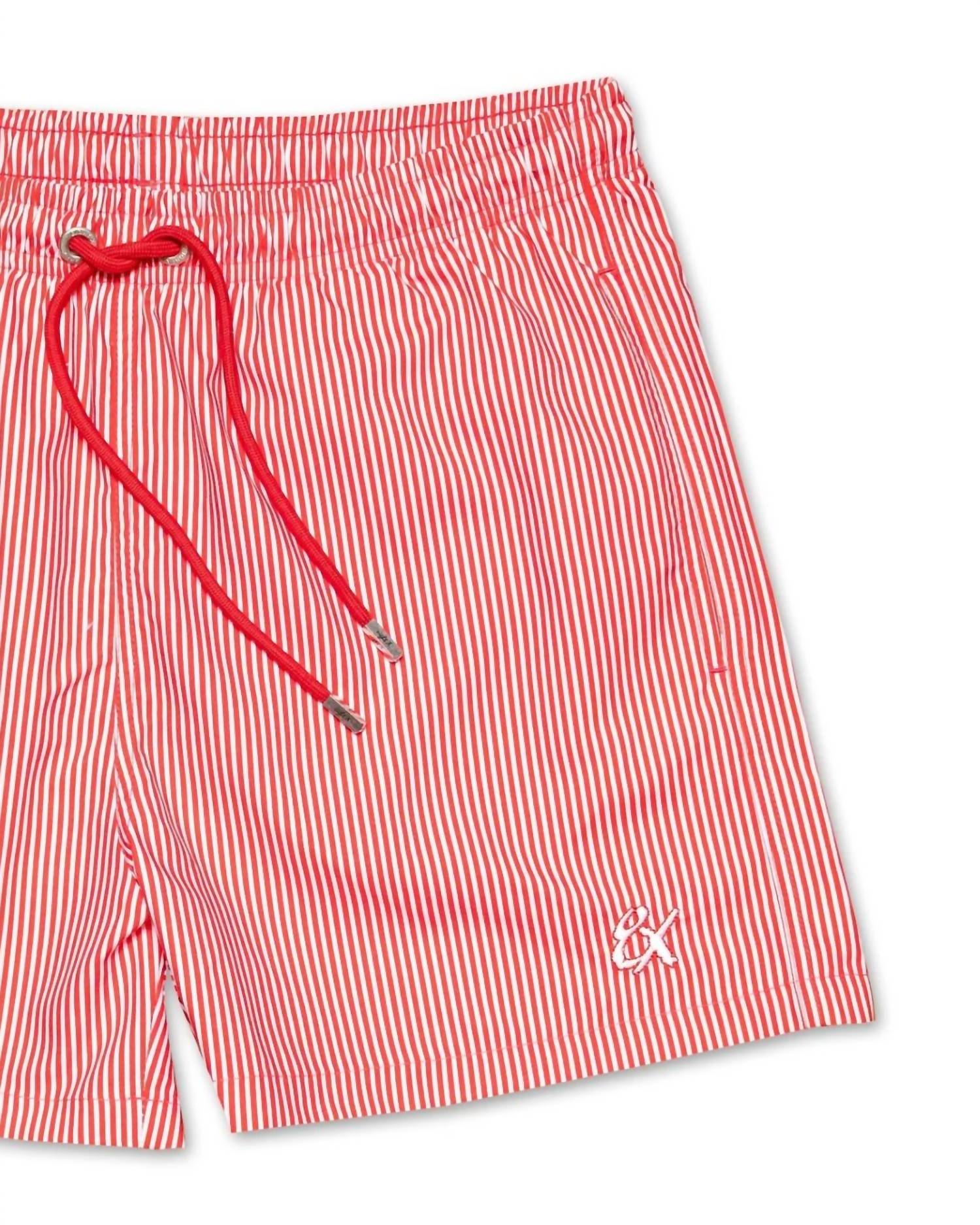 Eight X - Men's Striped Slim Fit Swim Trunks