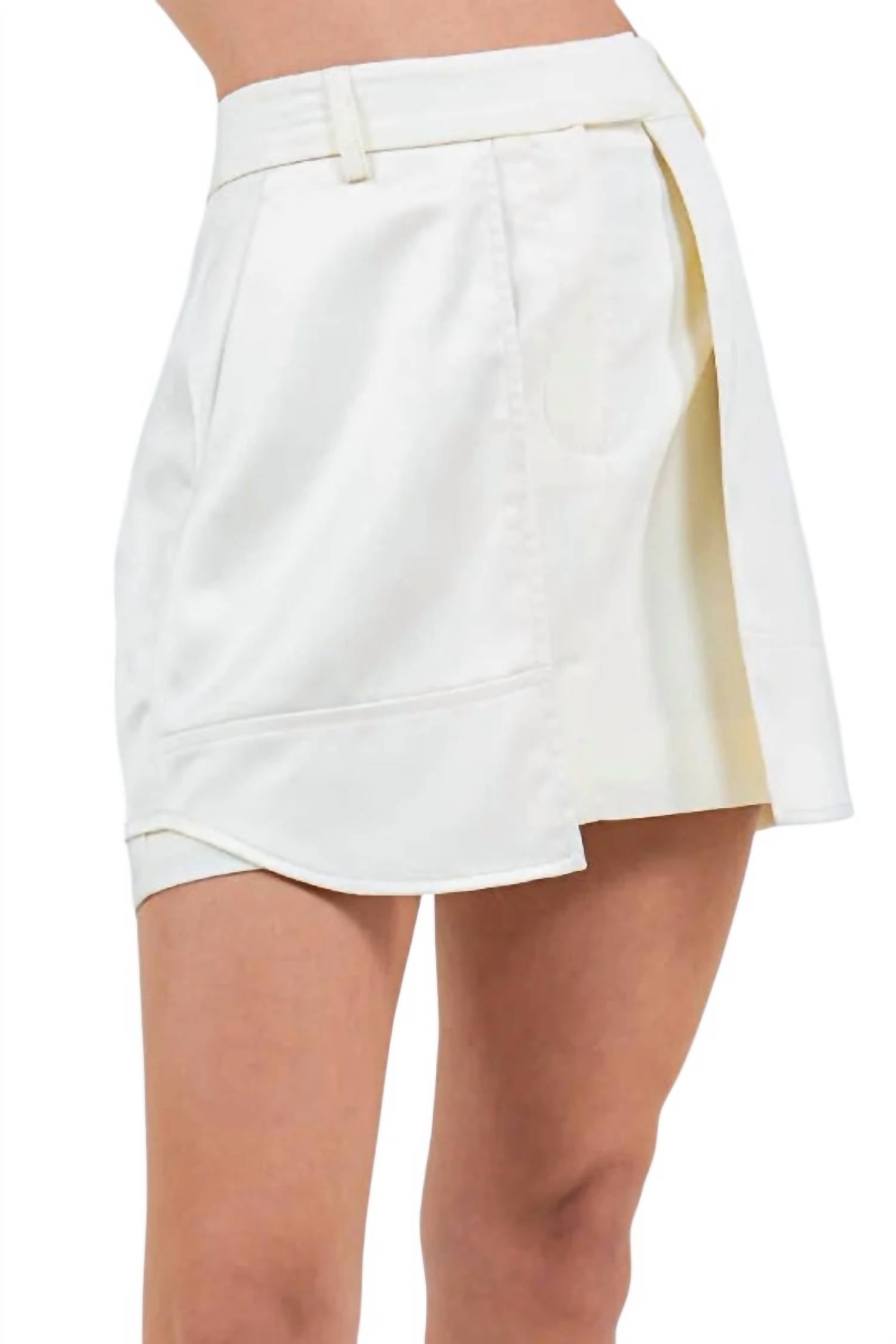 Whiteroom+Cactus - Marisol Overlay Satin Pocket Skirt