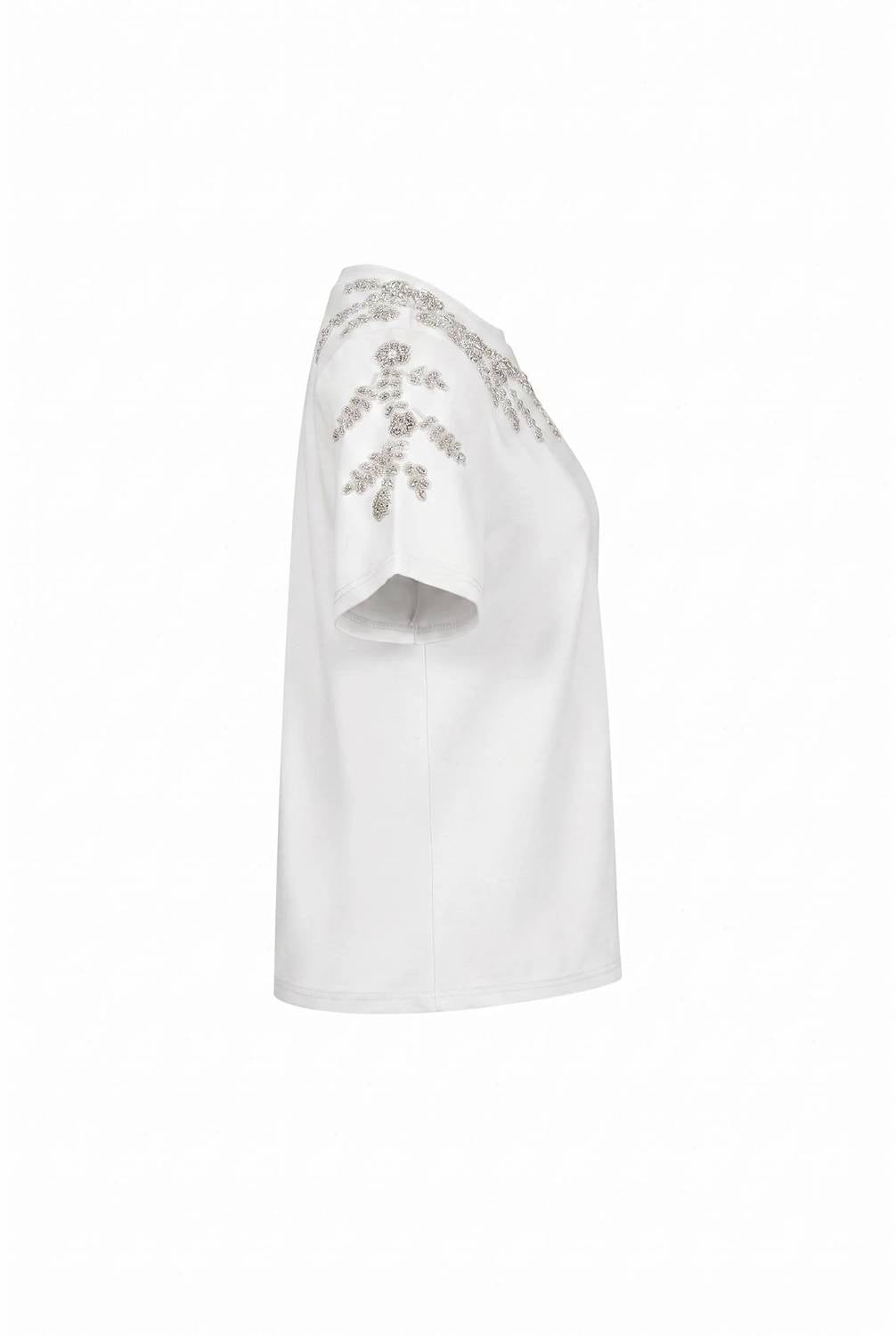 Rivir - Women's Short Sleeve T-shirt With Beaded Applique