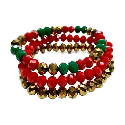 Sparkly South Wholesale - 3 Jingle Bells Stretchy Beaded Bracelets