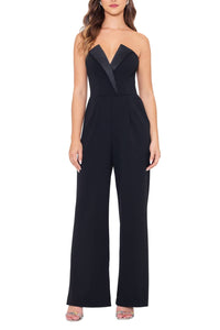 Betsy & Adam - Tasha Strapless Back Zipper Side Pockets Tuxedo Jumpsuit