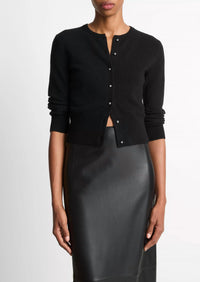 Vince Metal Button Cardigan in black 1 - women's cardigan