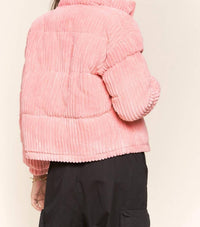 J.Nna - Corduroy Long Sleeve Puffer Jacket