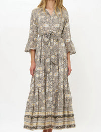 Oliphant - Birch Ruffle Collar Bell Maxi Dress