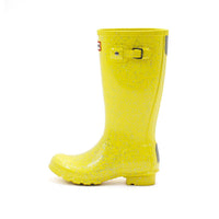 HUNTER Girls Giant Glitter Rain Boots in illuminating yellow - kids' shoe - detail view