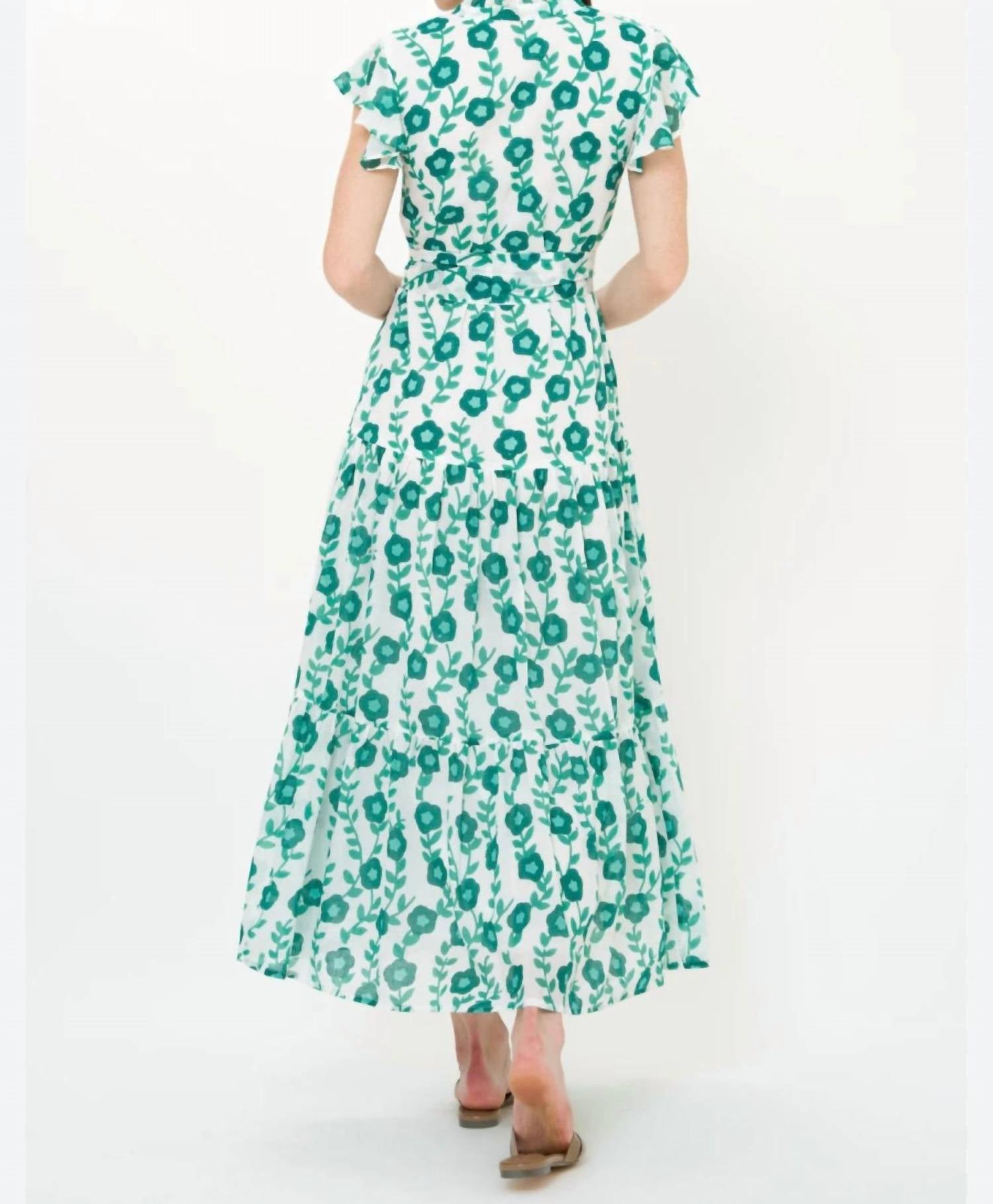 Oliphant - Ruffle Collar Button Maxi Dress