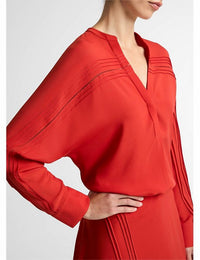 Vince - Pintuck Half Placket Blouse