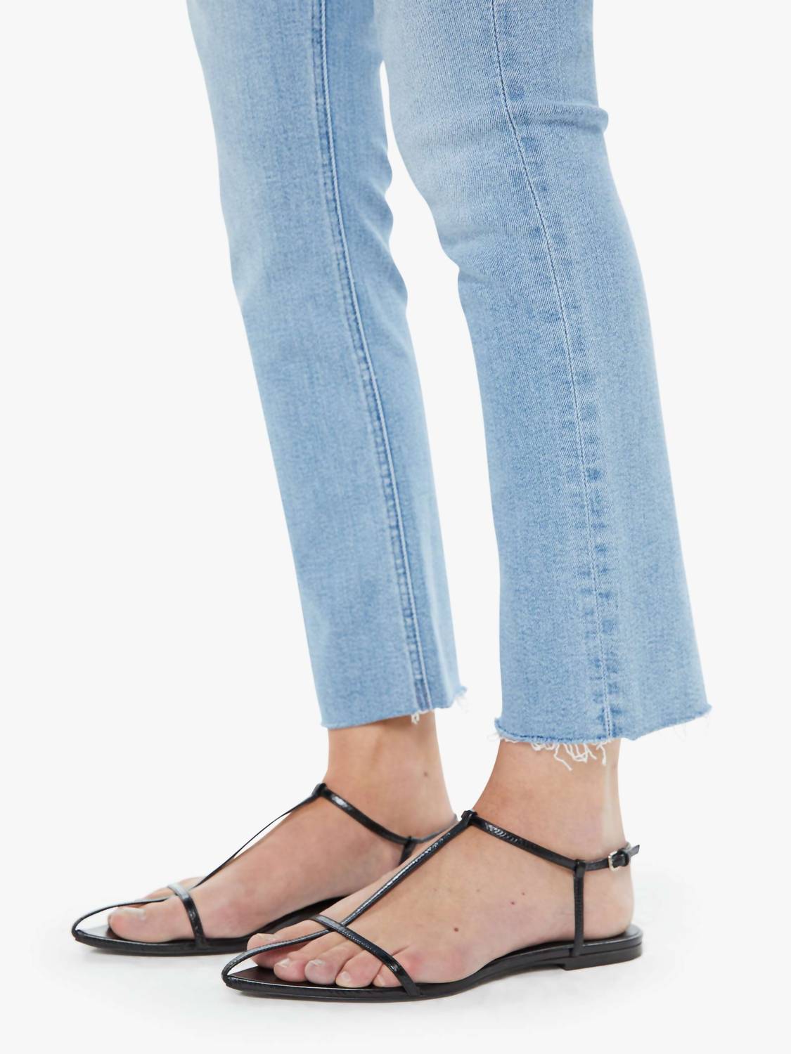 Mother - Mid Rise Dazzler Ankle Fray Jean