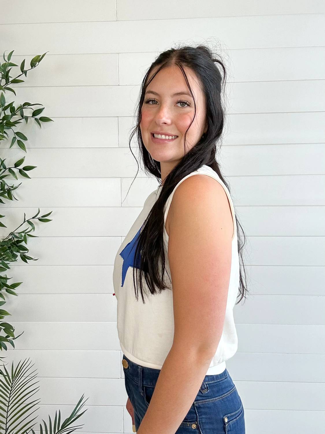 Doe And Rae - Patchwork Stars Sleeveless Top