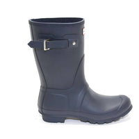 HUNTER Women's Original Short Rain Boots in navy - women's shoe - alternate view