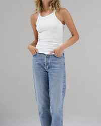 Lna - Skinny Racer Ribbed Tank Top