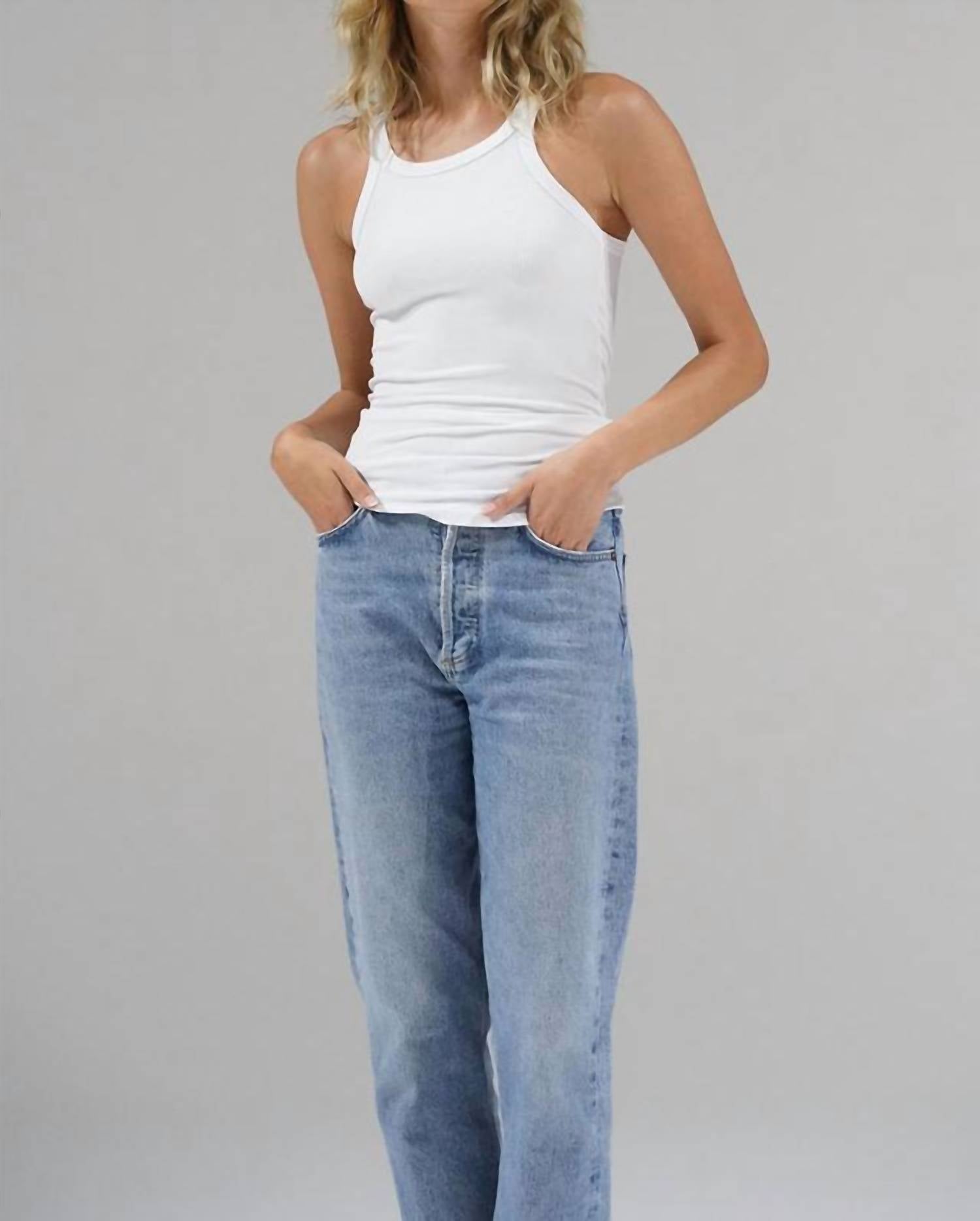 Lna - Skinny Racer Ribbed Tank Top