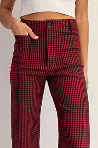 Ee:Some - Gingham Straight Leg Pant