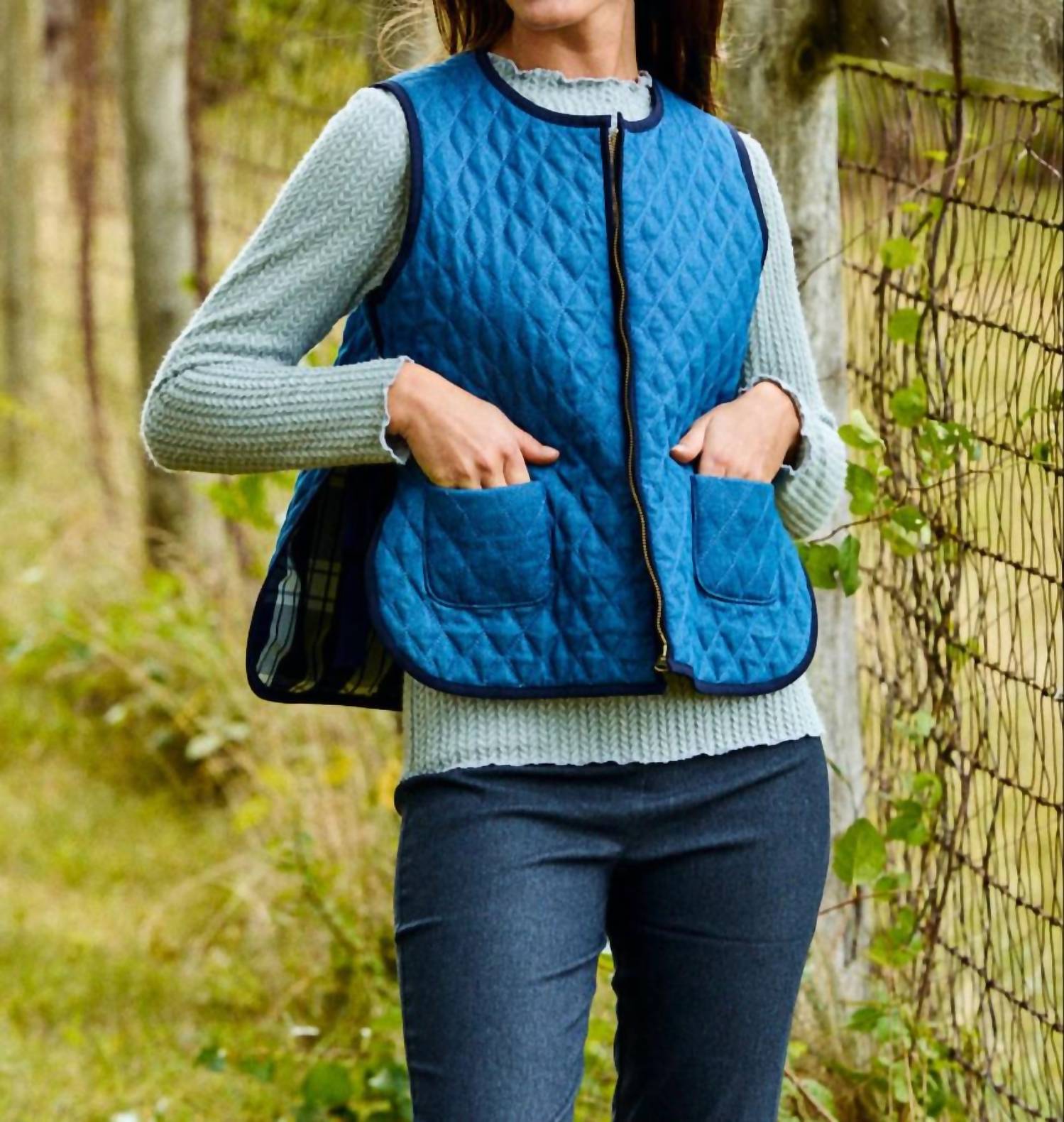 SARA CAMPBELL Mendy Reversible Vest in denim - women's jacket - view 4