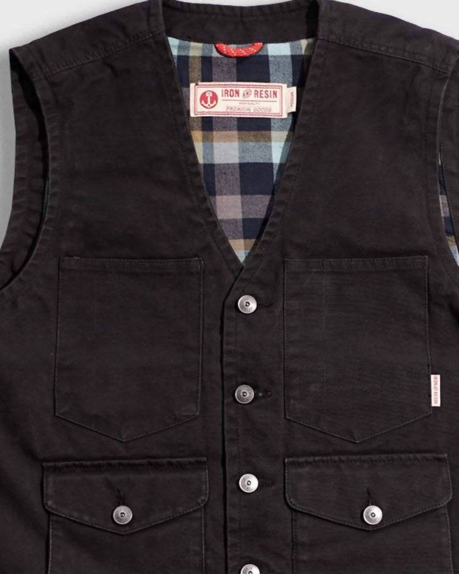 Iron & Resin Men's Bronco Vest in black - men's jacket - detail view