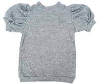 Be Elizabeth - Girl's Ribbed Sparkle Puff Sleeve Top