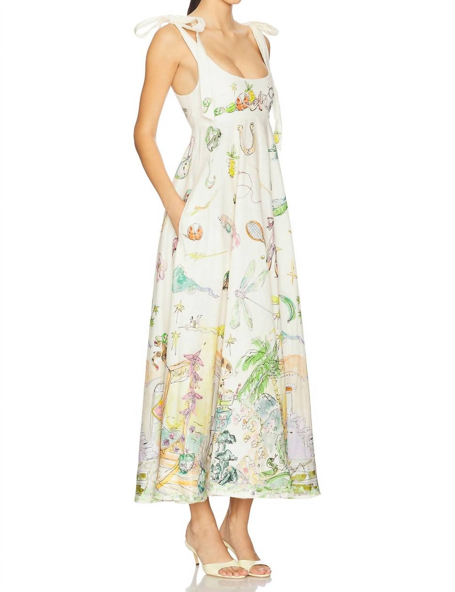 Alemais - Anouk Ballet Linen Midi Sundress