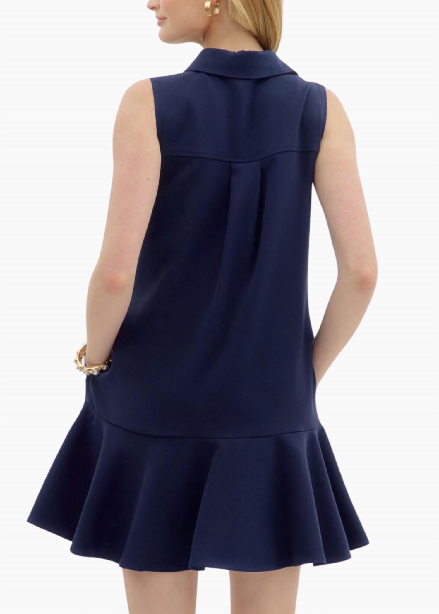 entro Weekend Mini Dress in navy - women's dress - alternate view