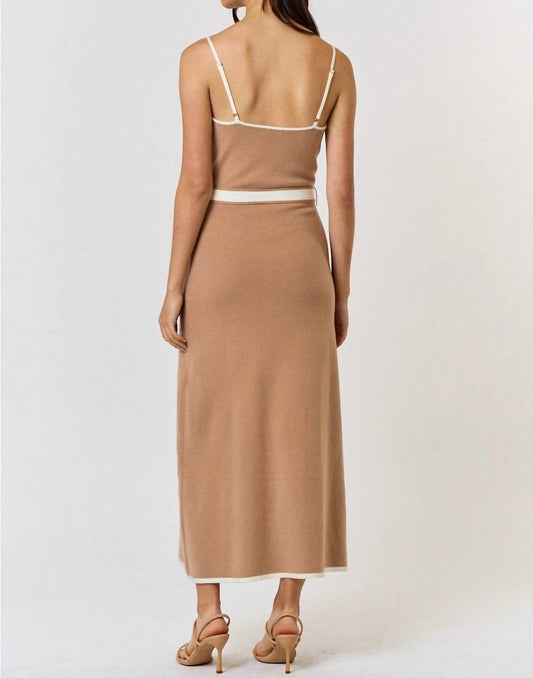 Lalavon - Katalina Knit Waist Tie Midi Dress