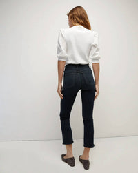 Veronica Beard Pre-loved Carly Kick Flare Jean in dark ink - women's jeans - alternate view