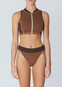 It'S Now Cool - Contour Zip Crop Top