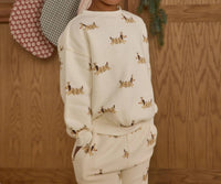 Rylee + Cru - Boys Christmas Dogs Relaxed Sweatshirt & Jogger Sweatpant Set