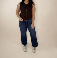 Blu Pepper - Raw Edge Knit Button-down Vest
