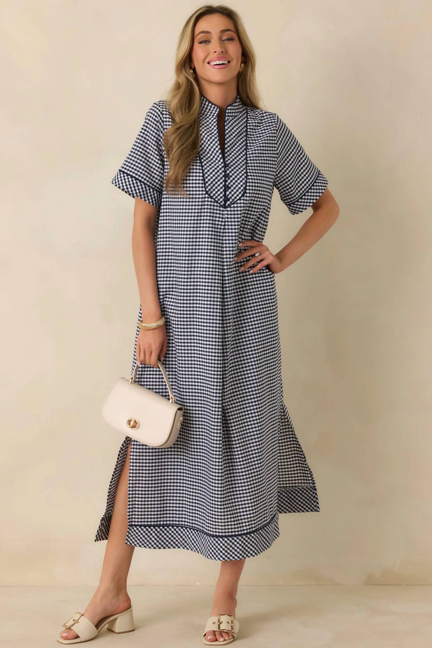 Entrousa - Women's Sleeveless Gingham Maxi Dress