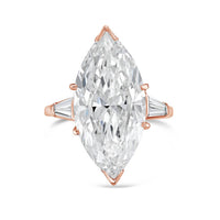 Diana M Jewels - Lab-grown Diamond Marquise Ring With 8.00 Ct Center And 0.70 Ct Baguette Side Stones