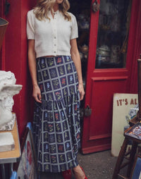 SMITH & QUINN Faye Maxi Skirt in gardeners window navy - women's skirt - view 6