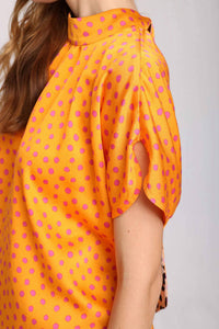 LeLe de Baltzac The Sistina Top in orange - women's blouse - view 8