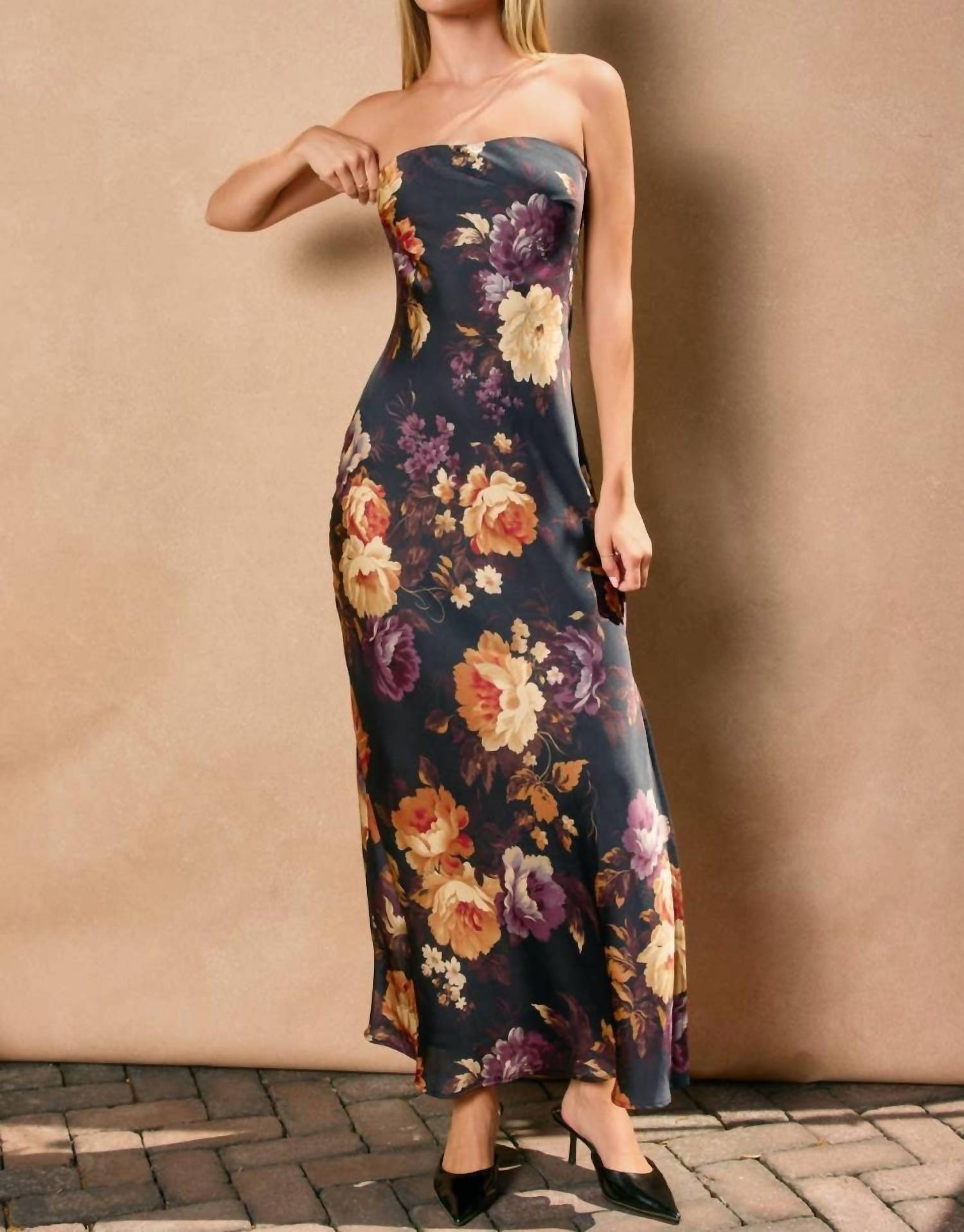 Dress Forum - Hidden Haven Strapless Bias Cut Maxi Dress